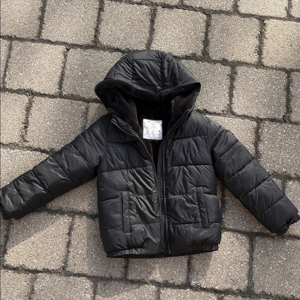 Abercrombie Kids Black Hooded Puffer Jacket